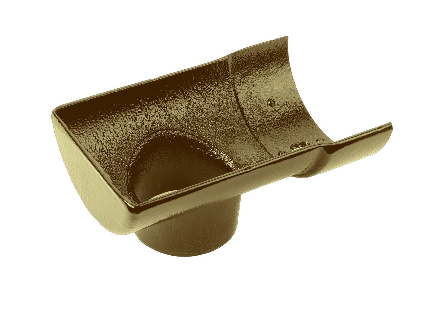 Half Round Cast Iron Drop End Outlet External 75mm Painted - 125mm