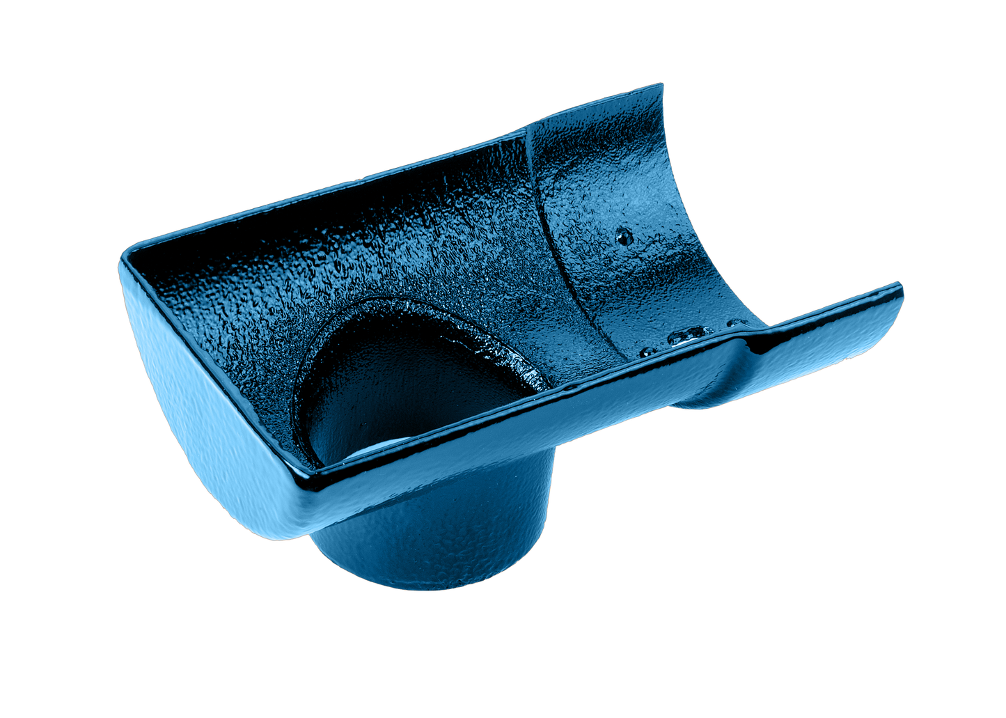 Half Round Cast Iron Drop End Outlet External 75mm Painted - 113mm