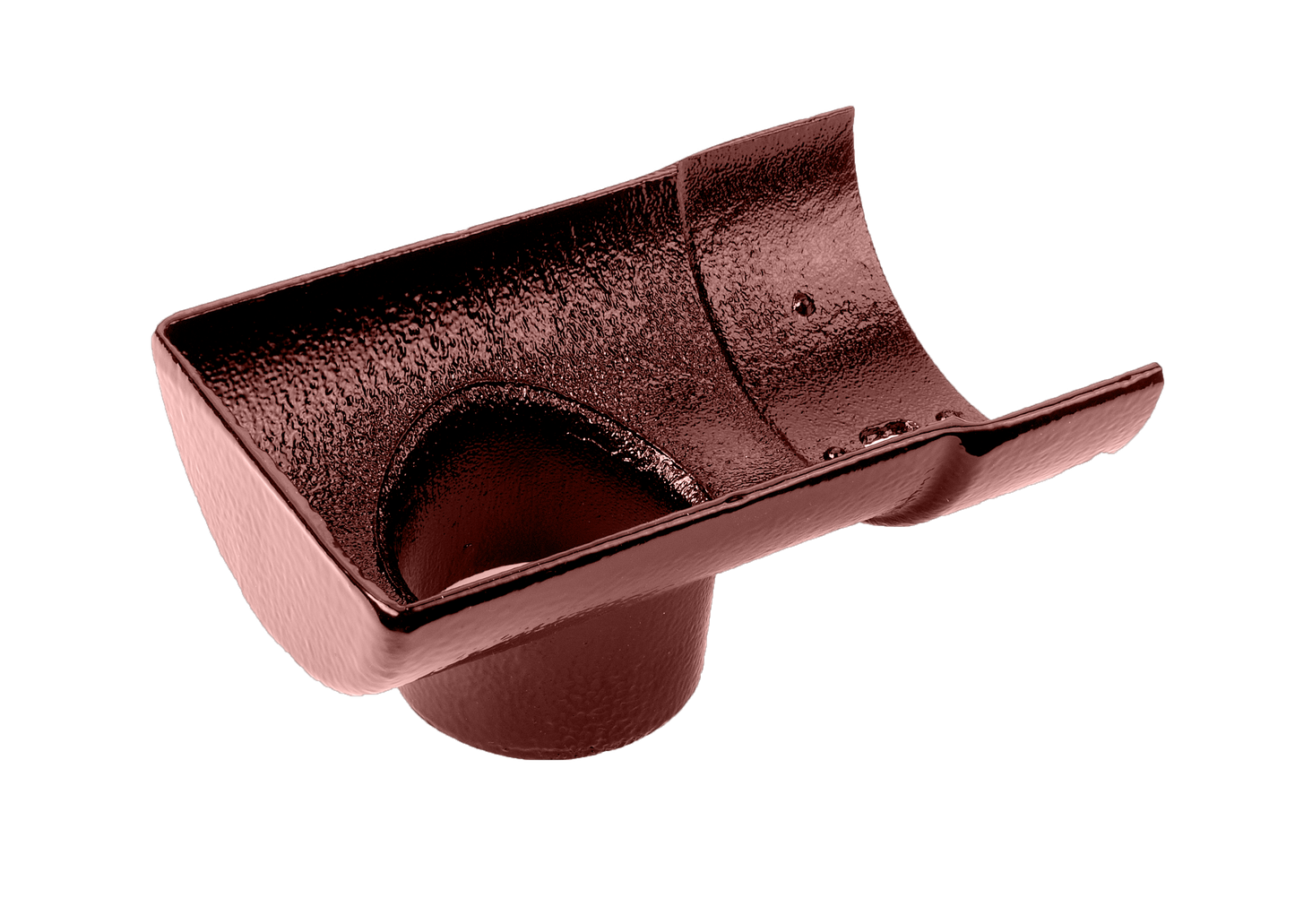 Half Round Cast Iron Drop End Outlet External 75mm Painted - 113mm