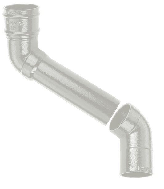 75mm Aluminium Heritage Downpipe 2-Pt - 228mm Offset