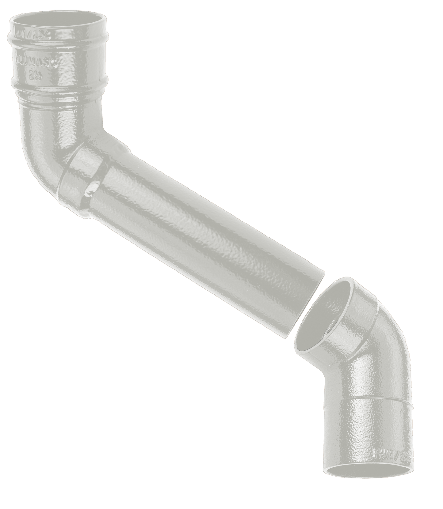 63mm Aluminium Heritage Downpipe 2-Pt - 914mm Offset