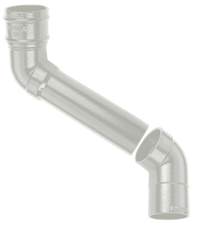 63mm Aluminium Heritage Downpipe 2-Pt - 228mm Offset