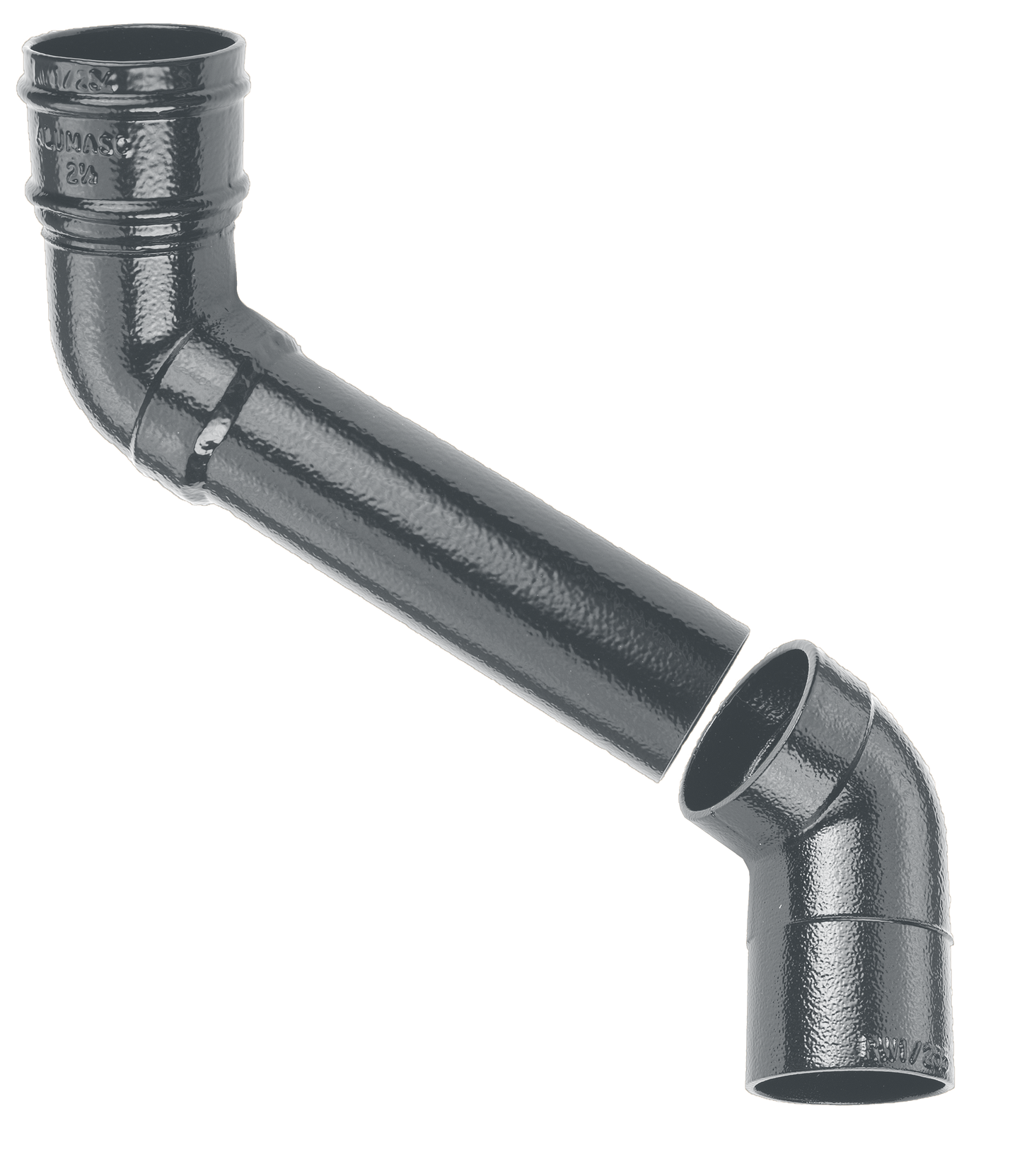 75mm Aluminium Heritage Downpipe 2-Pt - 381mm Offset