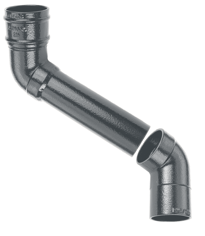 75mm Aluminium Heritage Downpipe 2-Pt - 685mm Offset