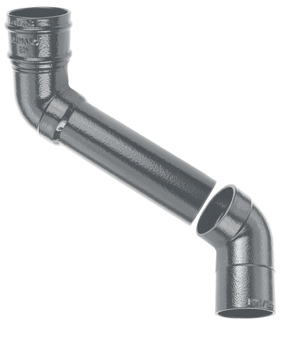 63mm Aluminium Heritage Downpipe 2-Pt - 228mm Offset