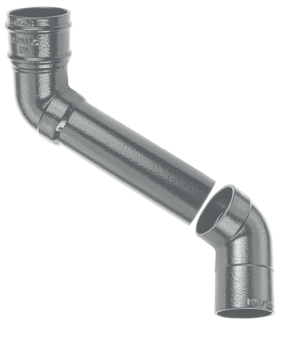 75mm Aluminium Heritage Downpipe 2-Pt - 685mm Offset