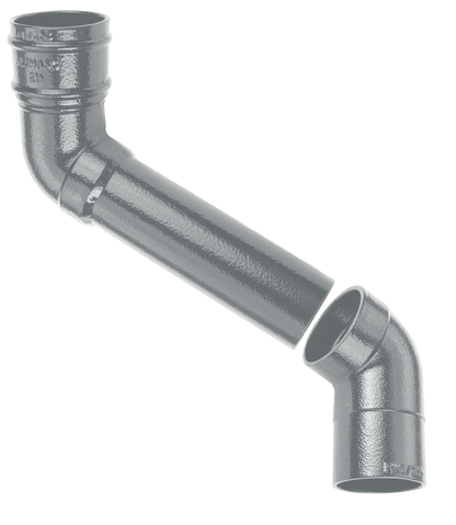 63mm Aluminium Heritage Downpipe 2-Pt - 228mm Offset