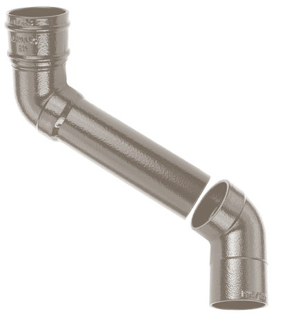 63mm Aluminium Heritage Downpipe 2-Pt - 685mm Offset