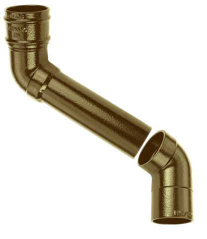 75mm Aluminium Heritage Downpipe 2-Pt - 457mm Offset