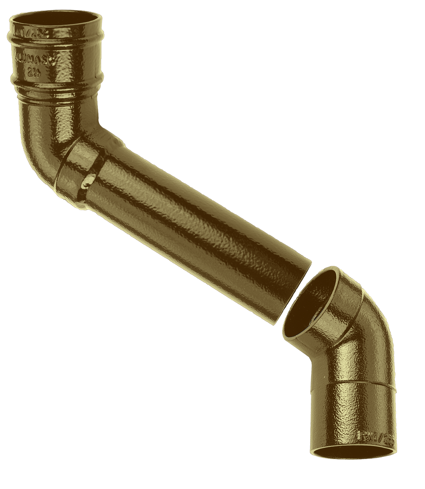 63mm Aluminium Heritage Downpipe 2-Pt - 914mm Offset