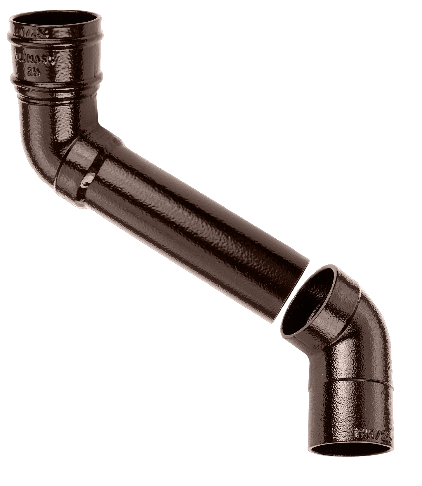 63mm Aluminium Heritage Downpipe 2-Pt - 381mm Offset