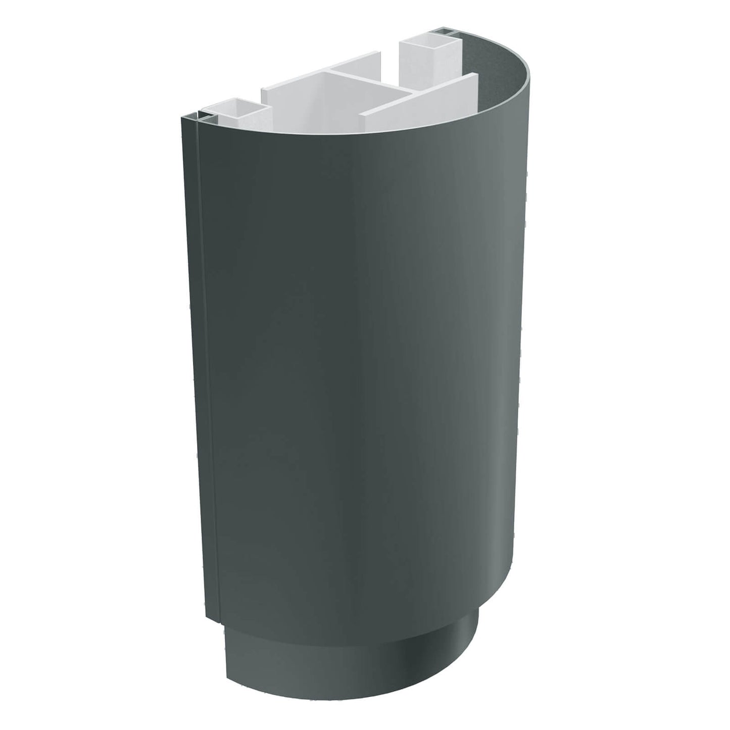 Aluminium Column Casings Semi-Circular 3m Length Alumasc Skyline - Anthracite Grey (7016m)