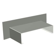 Aluminium Sloping Wall Copings Upstand Stop End Alumasc Skyline - Dusty Grey (7037m)