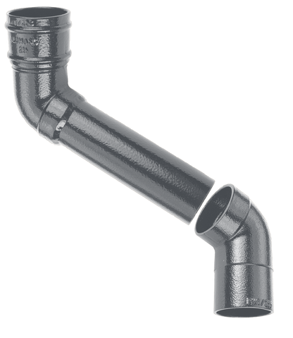 63mm Aluminium Heritage Downpipe 2-Pt - 381mm Offset