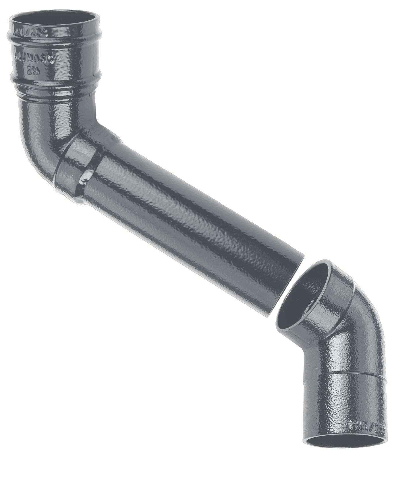 63mm Aluminium Heritage Downpipe 2-Pt - 457mm Offset