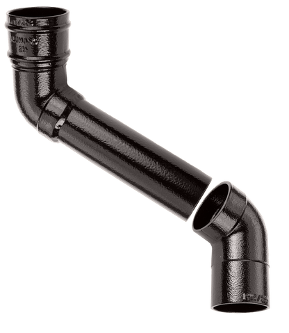 75mm Aluminium Heritage Downpipe 2-Pt - 457mm Offset