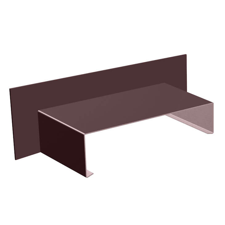 Aluminium Sloping Wall Copings Upstand Stop End Alumasc Skyline - Grey Brown (8019m)