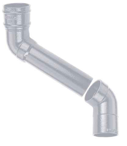 63mm Aluminium Heritage Downpipe 2-Pt - 685mm Offset