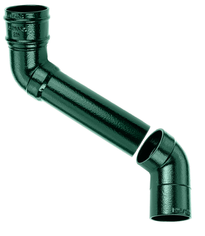 75mm Aluminium Heritage Downpipe 2-Pt - 228mm Offset