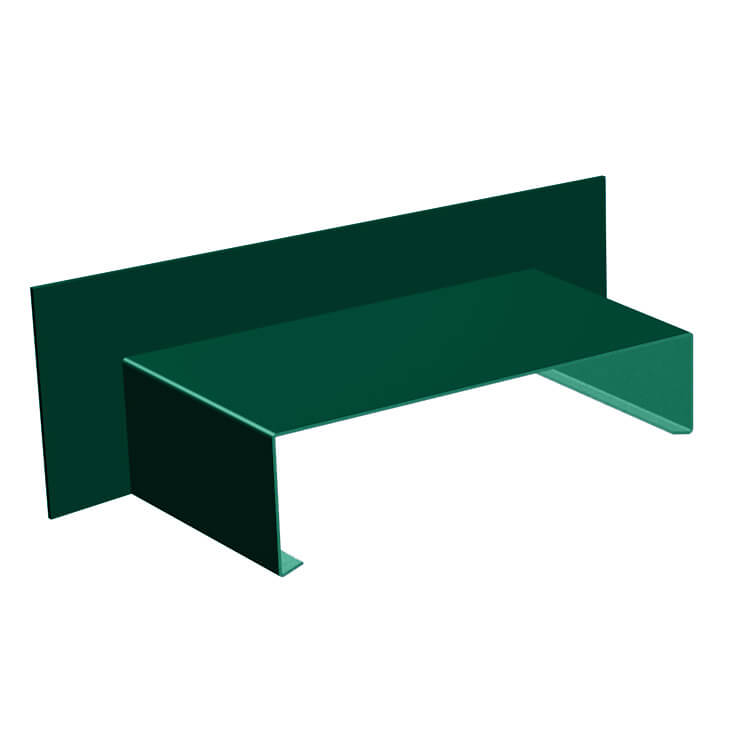 Aluminium Sloping Wall Copings Upstand Stop End Alumasc Skyline - Moss Green (6005m)