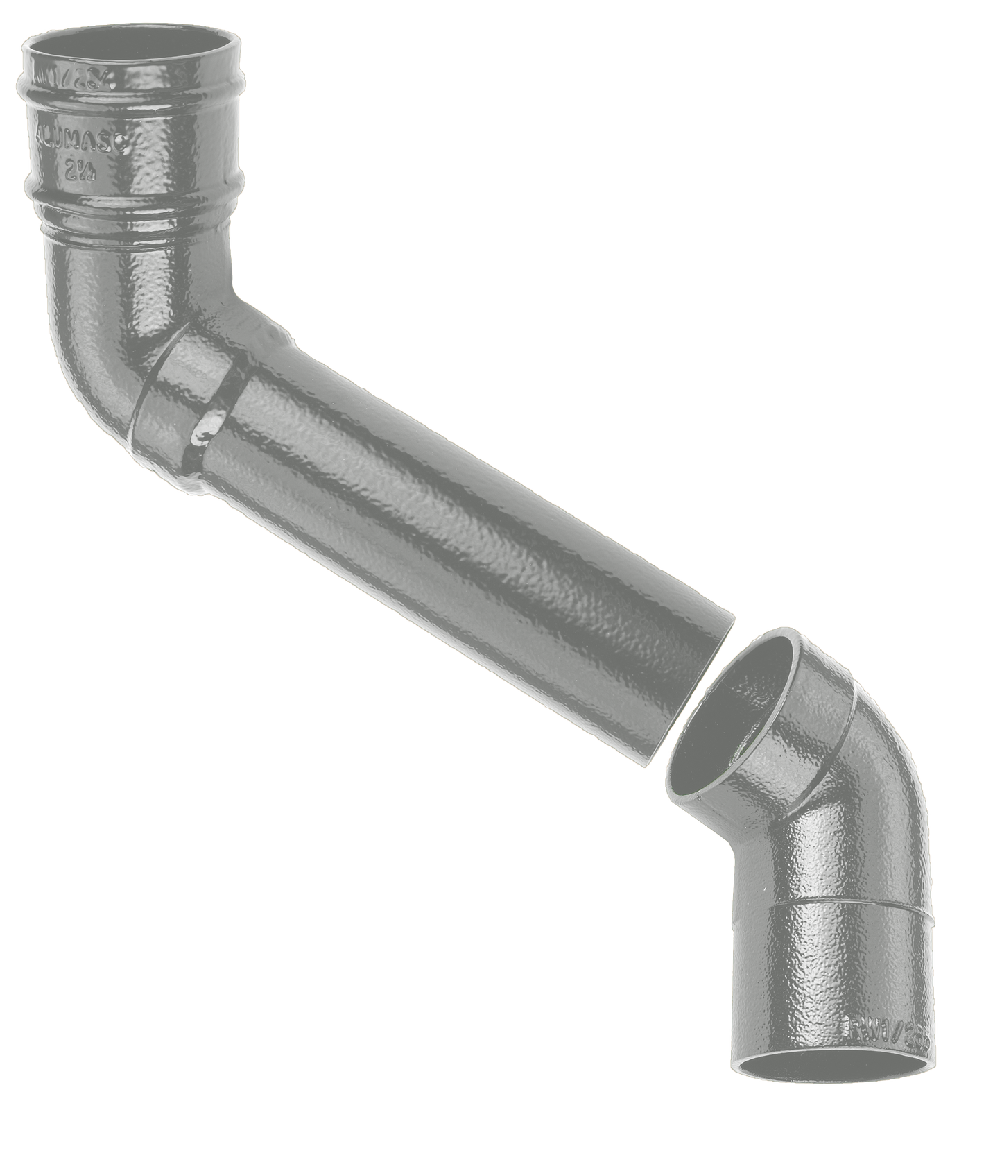 75mm Aluminium Heritage Downpipe 2-Pt - 457mm Offset