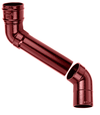 63mm Aluminium Heritage Downpipe 2-Pt - 457mm Offset