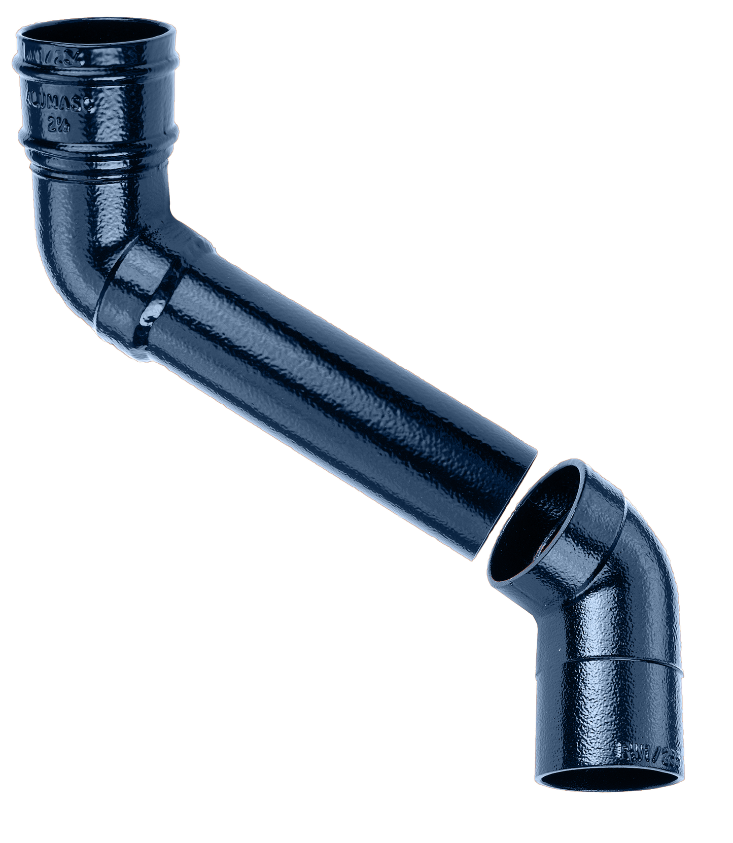 75mm Aluminium Heritage Downpipe 2-Pt - 381mm Offset