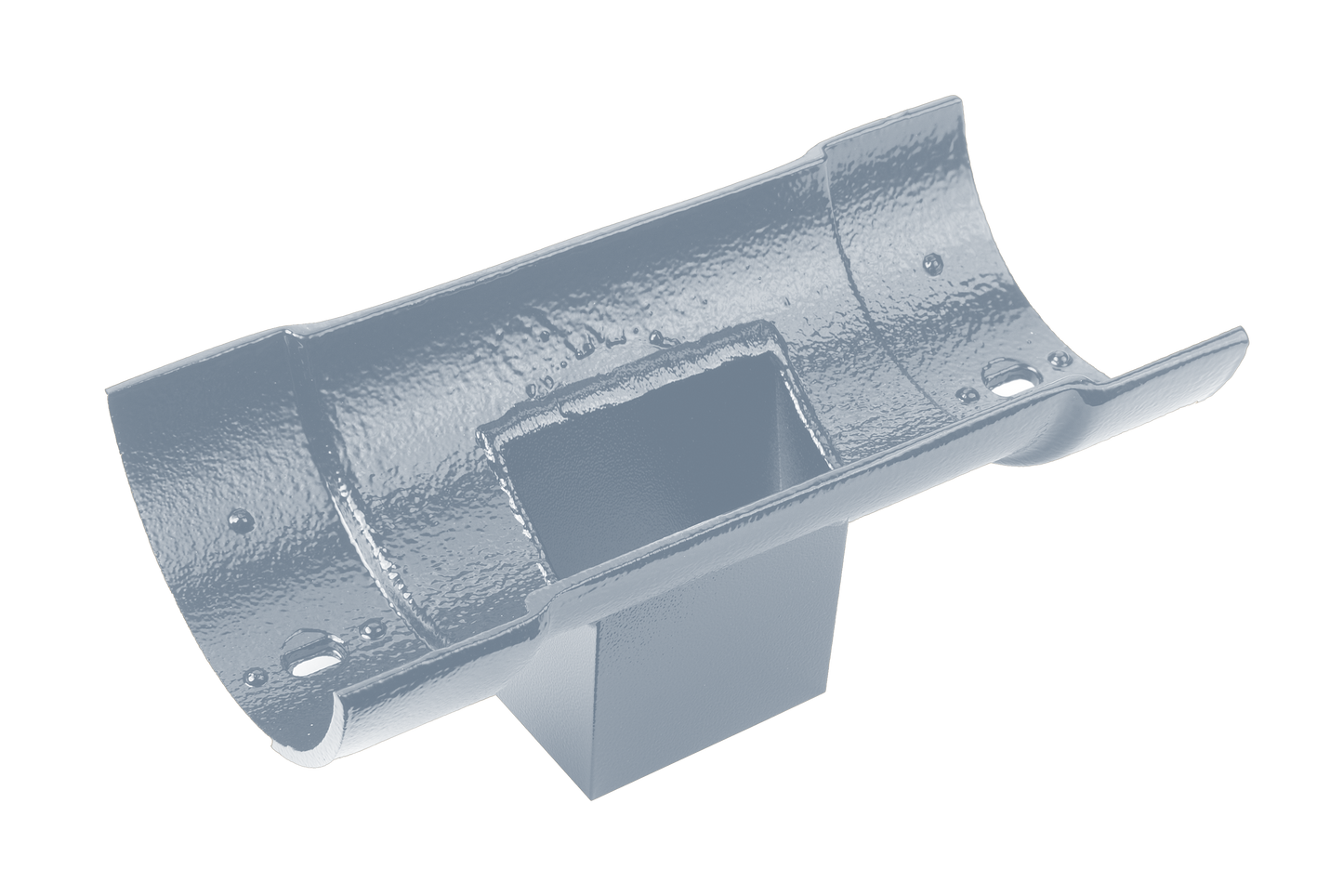 Aluminium Heritage Half Round Outlet 102mm Dbl Socket - 150mm