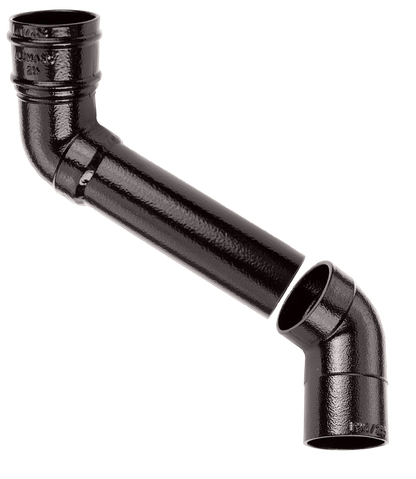 63mm Aluminium Heritage Downpipe 2-Pt - 914mm Offset