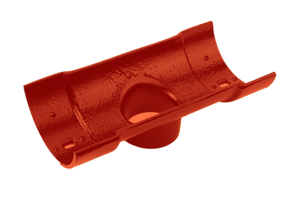 Aluminium Heritage Half Round Outlet 76mm Dbl Socket - 100mm