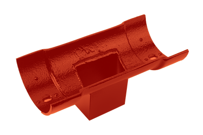 Aluminium Heritage Half Round Outlet 102mm Dbl Socket - 150mm