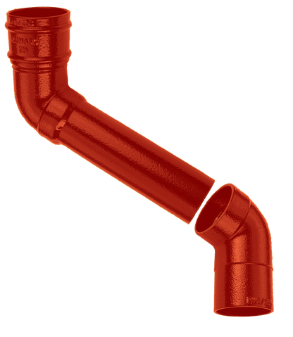 75mm Aluminium Heritage Downpipe 2-Pt - 457mm Offset