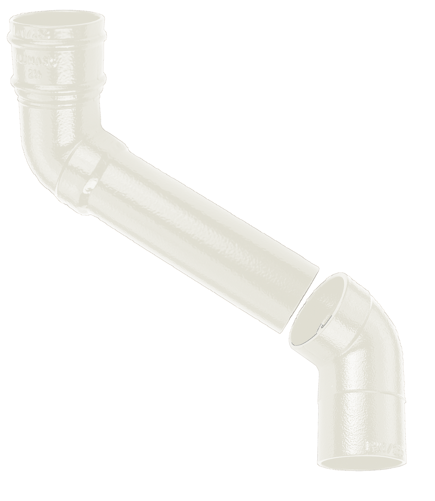 75mm Aluminium Heritage Downpipe 2-Pt - 914mm Offset