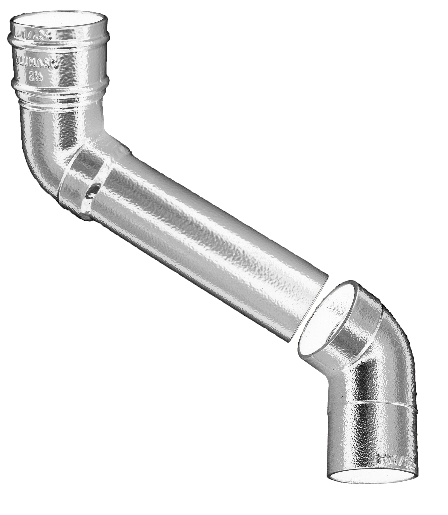 75mm Aluminium Heritage Downpipe 2-Pt - 381mm Offset