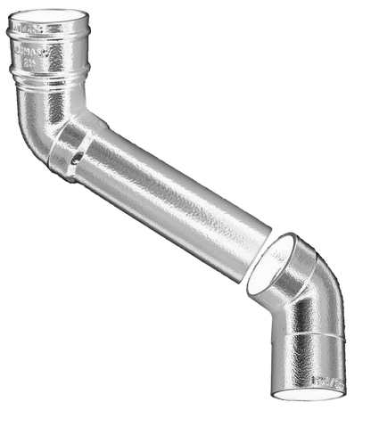 75mm Aluminium Heritage Downpipe 2-Pt - 381mm Offset