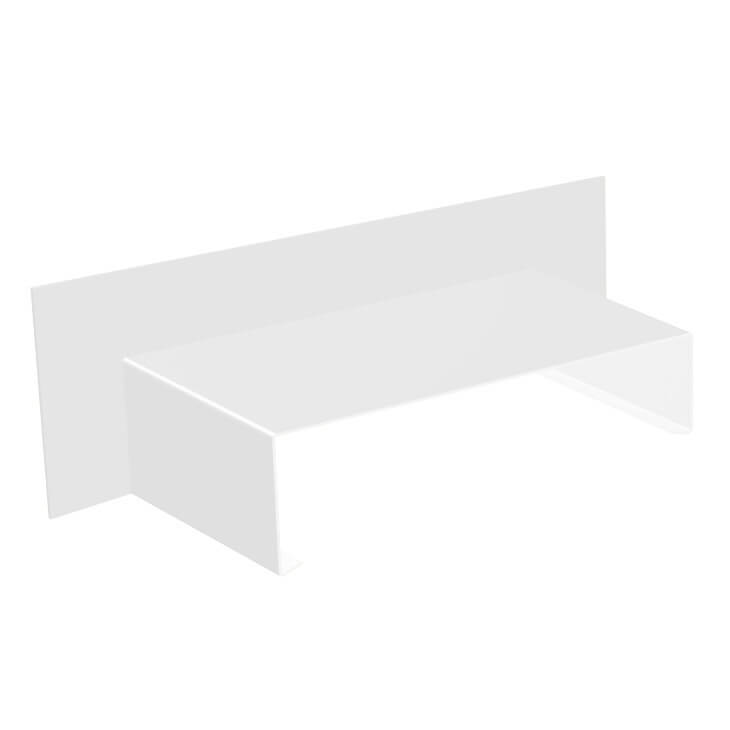 Aluminium Sloping Wall Copings Upstand Stop End Alumasc Skyline - White (9016m)