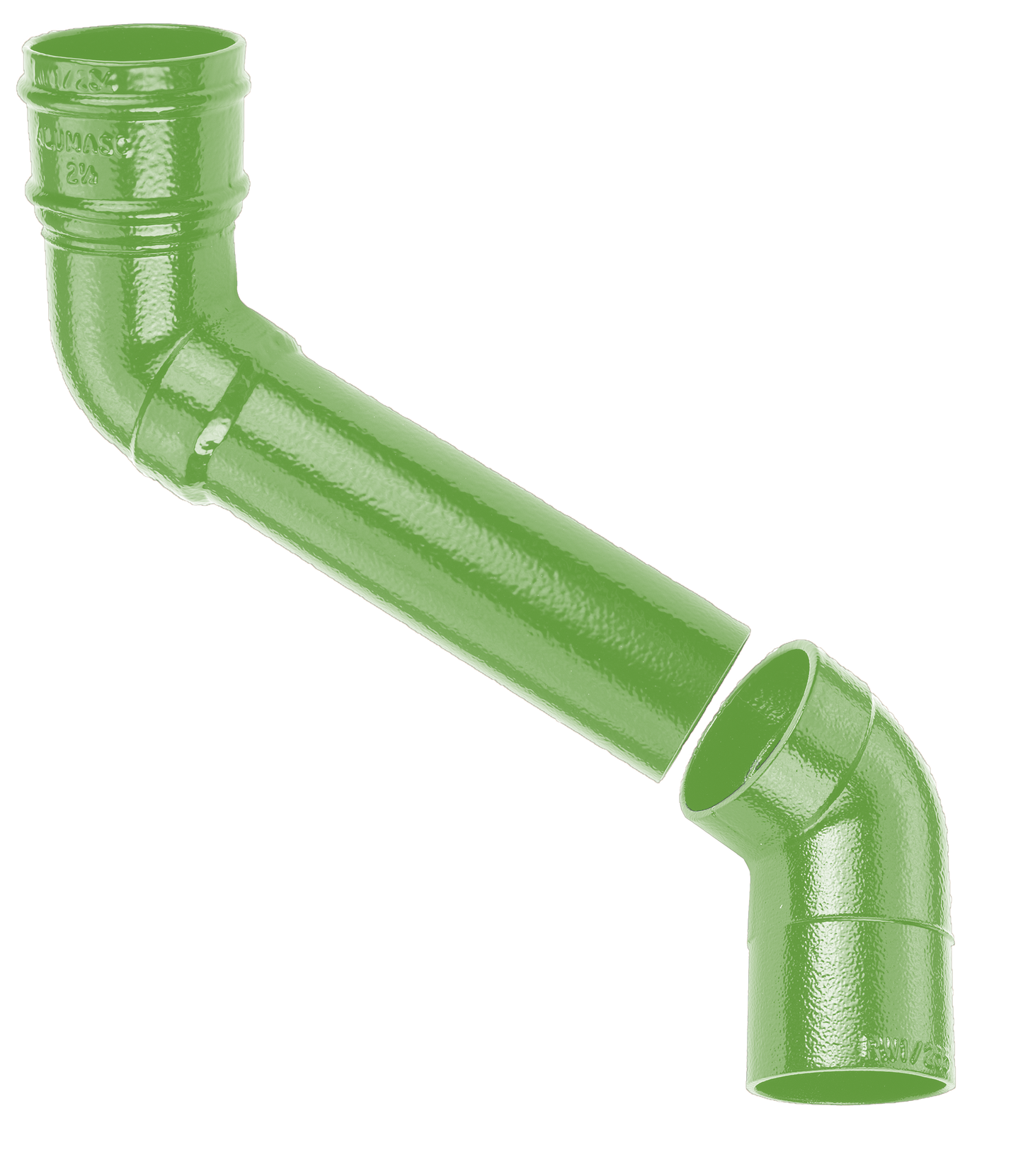 63mm Aluminium Heritage Downpipe 2-Pt - 381mm Offset