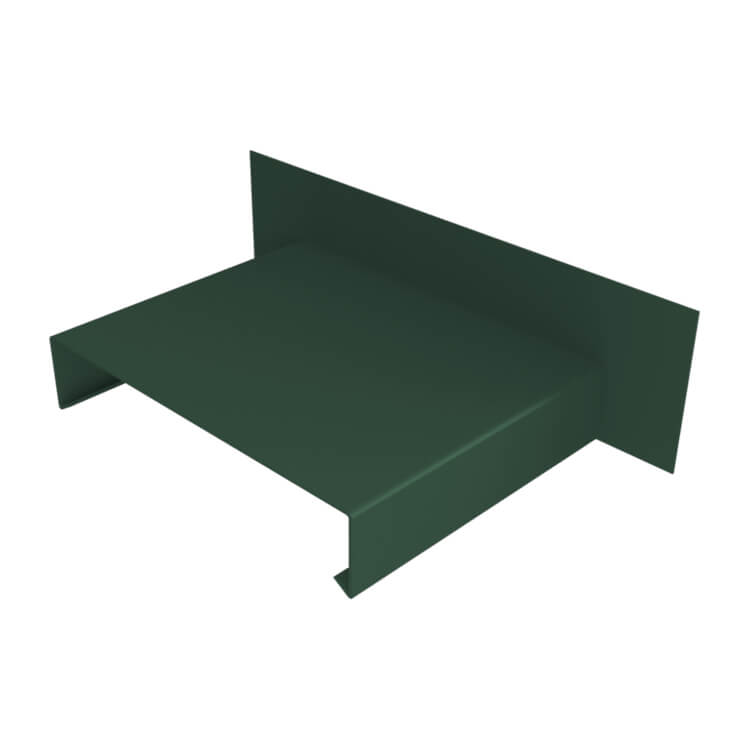 Aluminium Wall Copings Upstand Stop End Alumasc Skyline - Moss Green (6005m)